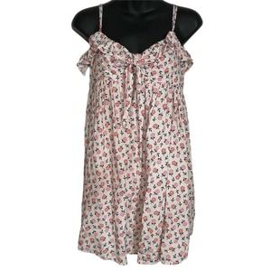 Capulet Revolve Josette Floral Ruffled Neckline Spaghetti Strap Dress Size Small